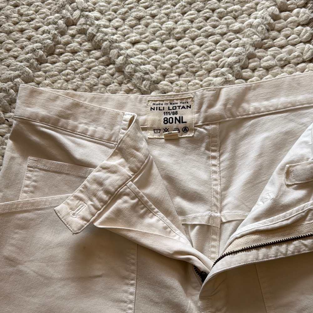 Nili Lotan Cream Pants barrel leg 4